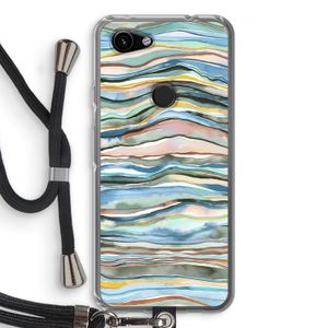 Watercolor Agate: Pixel 3a Transparant Hoesje met koord
