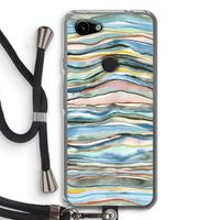 Watercolor Agate: Pixel 3a Transparant Hoesje met koord