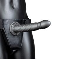 Ouch! by Shots Gedraaide Holle Strap-On - 8 / 20 cm - Gunmetal