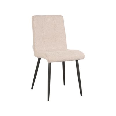 LABEL51 Eetkamerstoel Sam - Naturel - Boucle - Black Frame