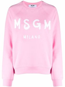 MSGM pull à logo imprimé - Rose