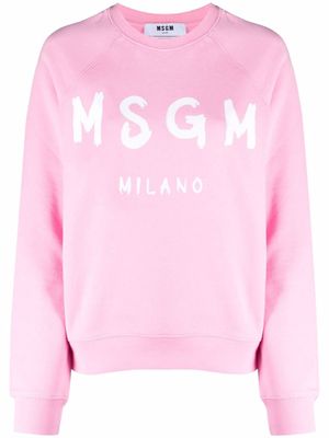 MSGM pull à logo imprimé - Rose