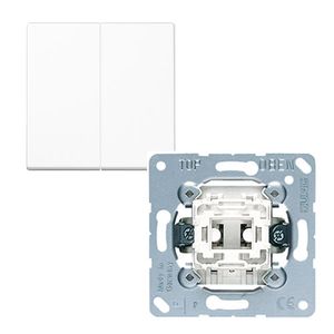 Jung CD500 wissel/wisselschakelaar met drukknop wit 509EU + CD 590 WW