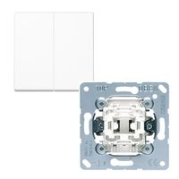 Jung CD500 wissel/wisselschakelaar met drukknop wit 509EU + CD 590 WW