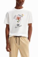 T-shirt met bloem en maan - WHITE - XXL T-shirt met bloem en maan - WHITE - XXL