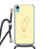 No rain no flowers: iPhone XR Transparant Hoesje met koord