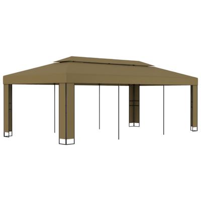 Prieel met dubbel dak 180 g/m² 3x6 m taupe