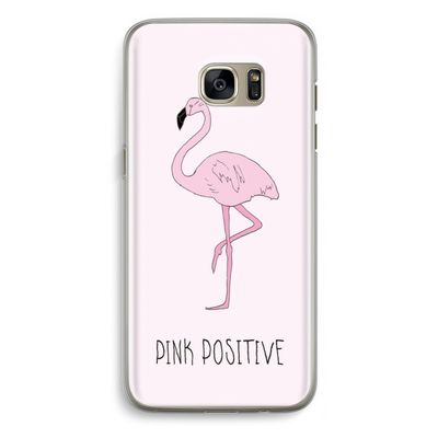 Pink positive: Samsung Galaxy S7 Edge Transparant Hoesje