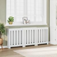 VidaXL Radiatorombouw 205x21,5x83,5 cm bewerkt hout wit
