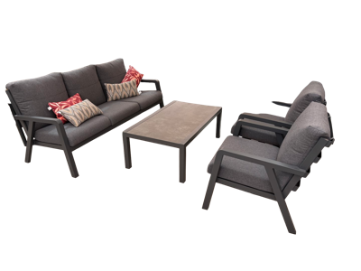 Domenico loungeset met tafel antraciet 4-delig - Driesprong collection