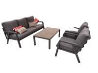 Domenico loungeset met tafel antraciet 4-delig - Driesprong collection
