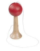 Goki vangspel junior 12,5 cm hout naturel/rood - thumbnail