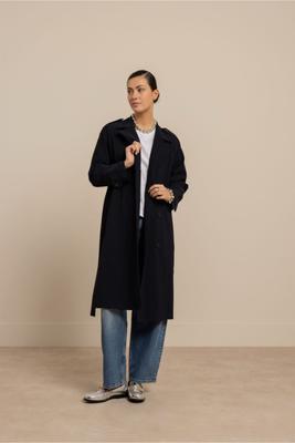 Laurine bonded trenchcoat - dark blue - 12478