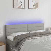 Hoofdbord LED 144x5x78/88 cm stof lichtgrijs