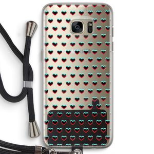 Hartjes: Samsung Galaxy S7 Edge Transparant Hoesje met koord