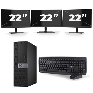 Dell Optiplex 7040 USFF - Intel Core i5-6e Generatie - 8GB RAM - 256GB SSD - Windows 11 + 3x 22 inch Monitor