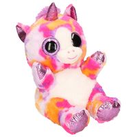 Keel Toys pluche eenhoorn knuffel - regenboog kleuren paars - 25 cm   - - thumbnail