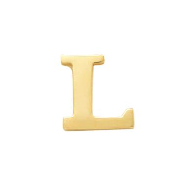 Minimalistische letter oorbelknopje - 14K GOUD - Goud - L