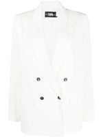 Karl Lagerfeld blazer croisé à logo en jacquard - Blanc