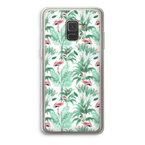 Flamingo bladeren: Samsung Galaxy A8 (2018) Transparant Hoesje