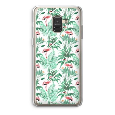 Flamingo bladeren: Samsung Galaxy A8 (2018) Transparant Hoesje