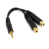 StarTech.com 15cm Stereo Splitterkabel Y-adapter 3,5mm Mannelijk naar 2x 3,5mm Vrouwelijk