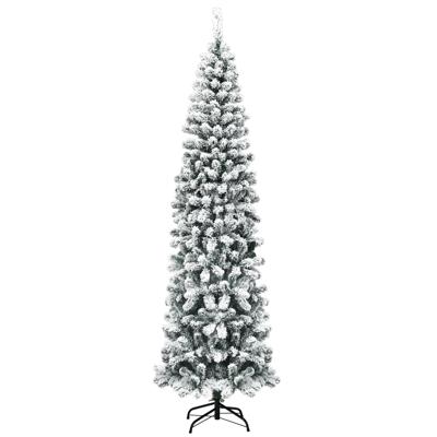 225 cm Besneeuwde Kunstkerstboom Kerstboom met Klapsysteem voor Kerstdecoratie