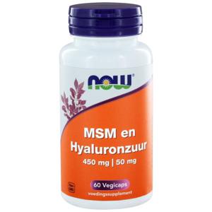 NOW MSM 450 mg en Hyaluronzuur 50 mg (60 vcaps)
