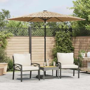 VidaXL Parasol met led&apos;s en stalen paal 268x268x226 cm bruin