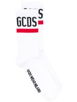 GCDS chaussettes nervurées à logo - Blanc