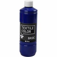 Creativ Company Textielkleur, primair blauw, 500 ml/ 1 fles