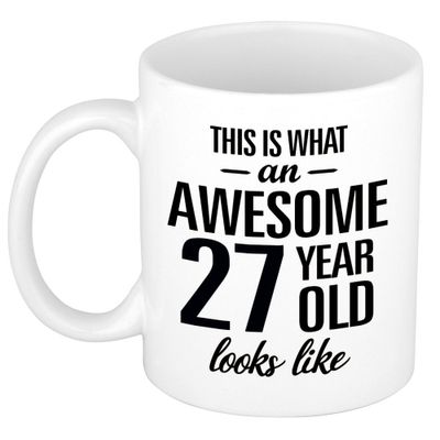 Awesome 27 year cadeau mok / beker 300 ml