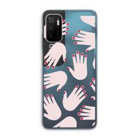 Hands pink: Xiaomi Poco M3 Pro 5G Transparant Hoesje