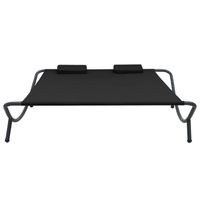 The Living Store Ligbed - Oxford Stof - 200x173x45 cm - Zwart