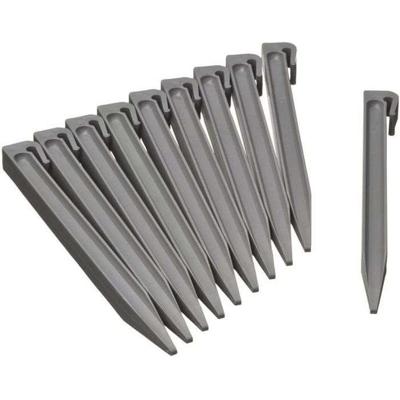 NATUUR Zakje van 10 ankers voor tuinrand van polypropyleen - H 26,7 x 1,9 x 1,8 cm - Grijs