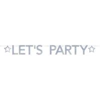 Lets party holografische feest versiering vlaggenlijn 2.05 meter   - - thumbnail