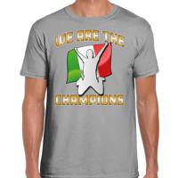 Verkleed T-shirt voor heren - Italie - grijs - voetbal supporter - themafeest - thumbnail