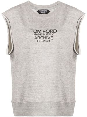 TOM FORD t-shirt en soie à logo imprimé - Gris