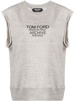TOM FORD t-shirt en soie à logo imprimé - Gris