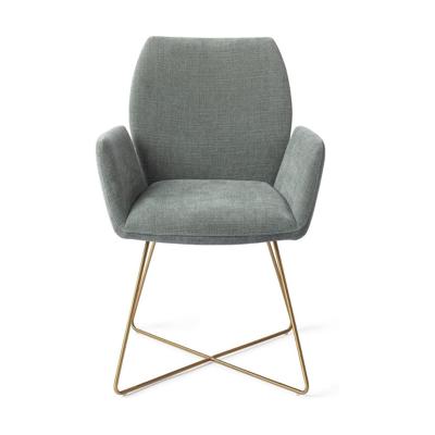 Jesper Home Misaki eetkamerstoel Breezy Blue cross gold