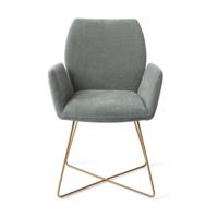 Jesper Home Misaki eetkamerstoel Breezy Blue cross gold