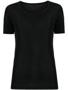 Yohji Yamamoto t-shirt en coton à col large - Noir