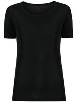 Yohji Yamamoto t-shirt en coton à col large - Noir