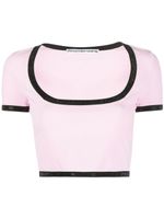 Alexander Wang t-shirt court à bords contrastants - Rose