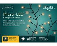 Lumineo Micro LED Compact Met Lights 480l-6m, 8 Functie Twinkel Effect Klassiek