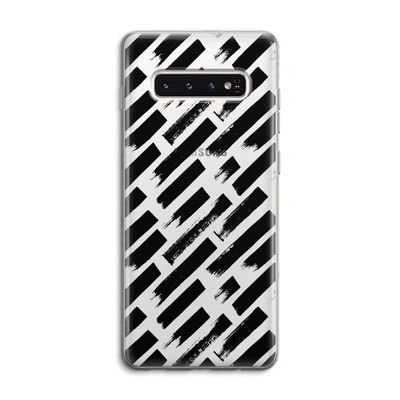 Zwarte vegen: Samsung Galaxy S10 4G Transparant Hoesje