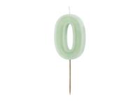 Verjaardagskaars Cijfer 0 Lichtgroen (6cm)