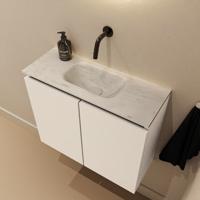 Toiletmeubel Mondiaz Ture Dlux | 60 cm | Meubelkleur Talc | Eden wastafel Opalo Midden | Zonder kraangat