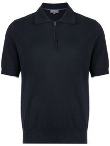 N.Peal polo en maille à col zippé - Bleu