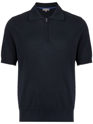 N.Peal polo en maille fine - Bleu